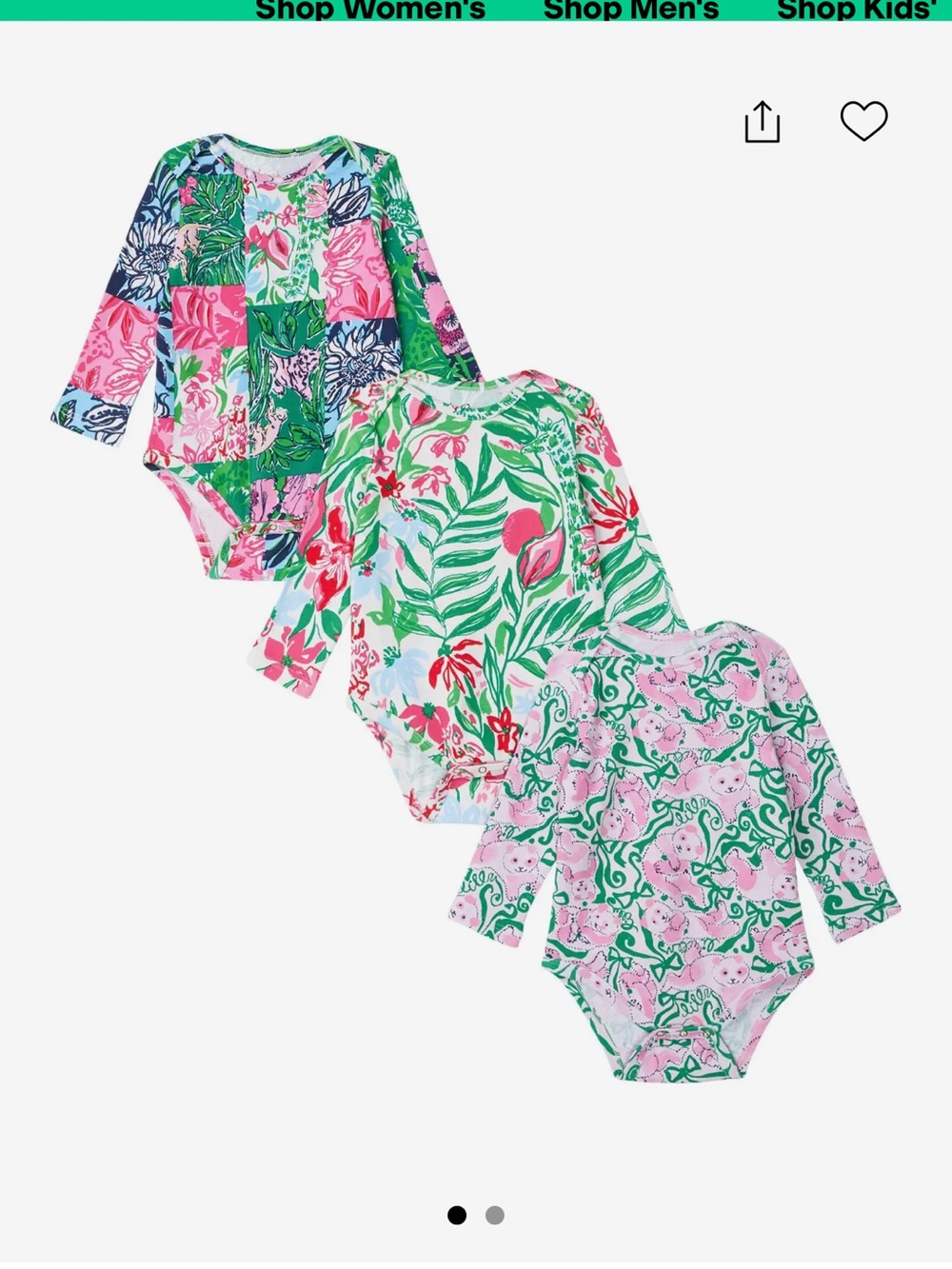 Multi Glowing Gardens Minnie Infant Gift Set Lilly Pulitzer- 3 pack